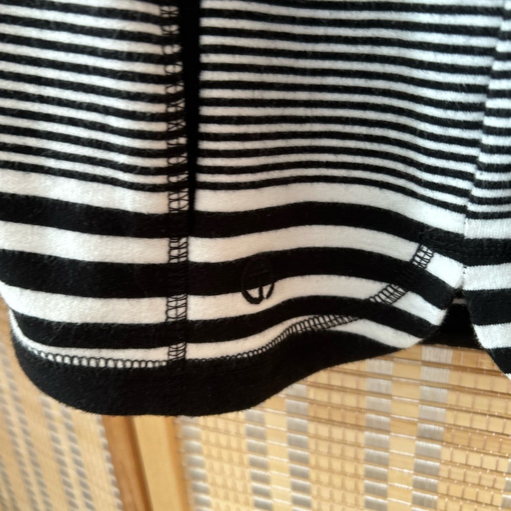 Talbots Zip Up Knit Jacket Striped - image 3